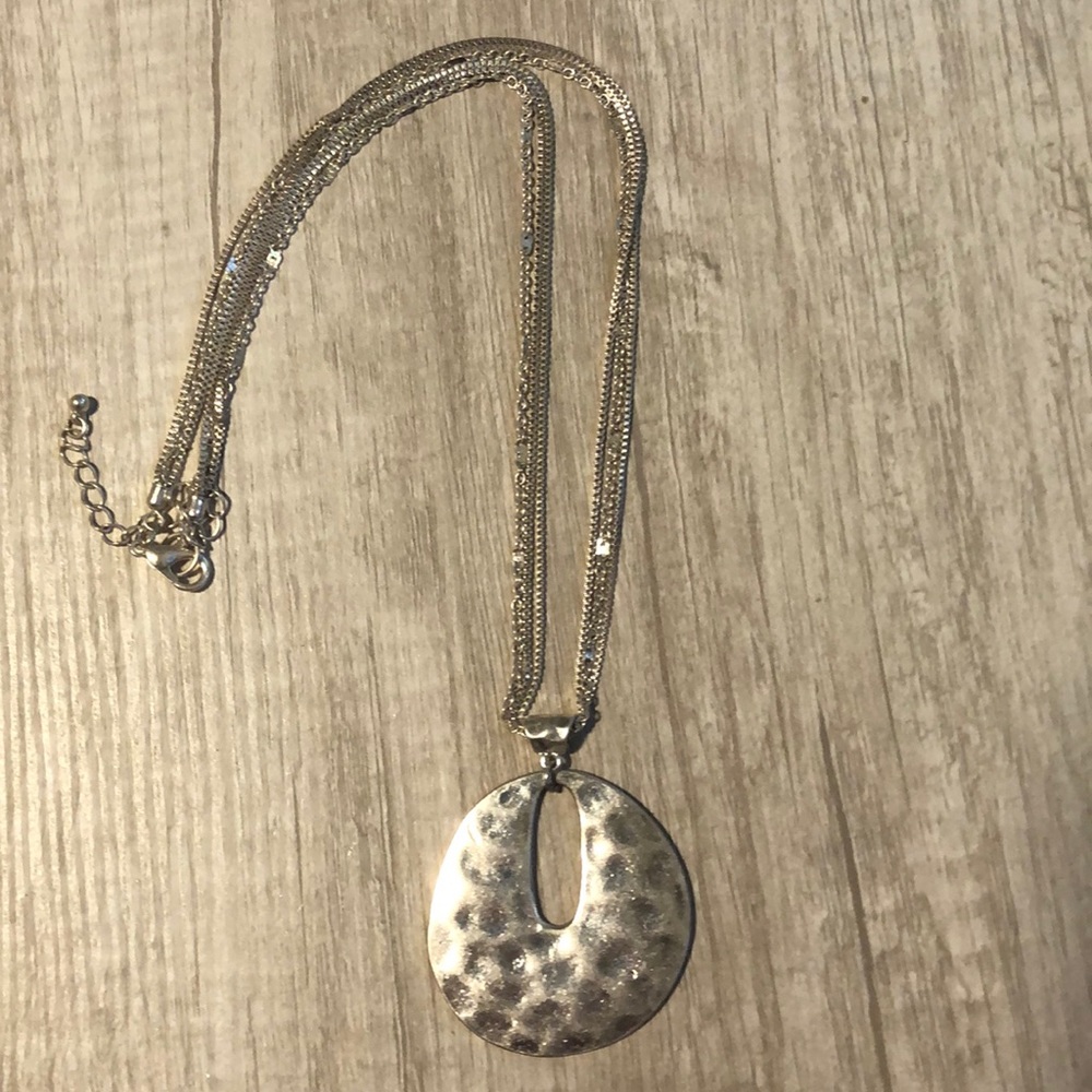 Silver costume necklace